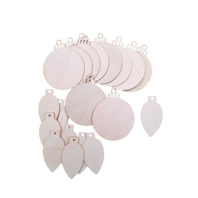 Houten kerstballen hangers