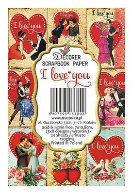 Decorer scrapbook paper I love you