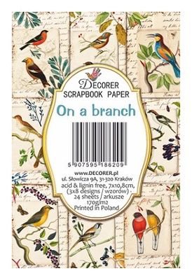 Decorer scrapbook paper on a branch