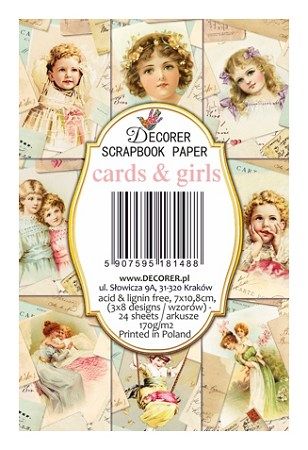 Decorer scrapbook paper cards & girls