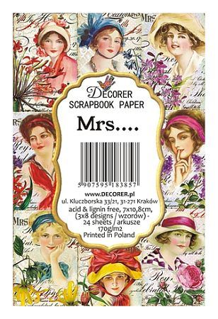 Decorer scrapbook paper Mrs...