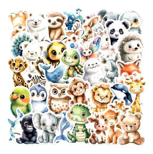 Stickers aquarel dieren