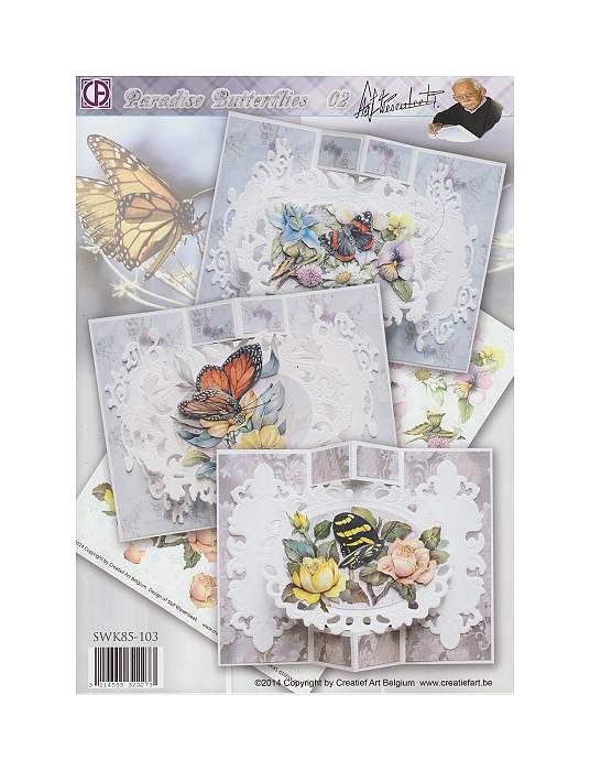 Die cut sheet set creatief art paradise butterflies