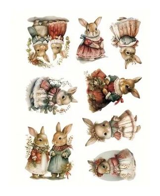 Stickers konijntjes 4 velletjes