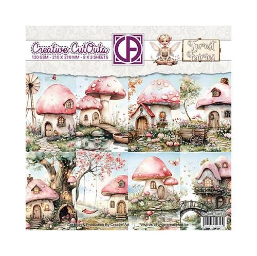 Creative cut outs paper forest fairies mushroom houses