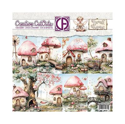 Creative cut outs paper forest fairies mushroom houses