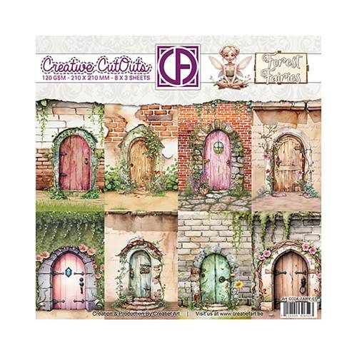 Creative cut outs paper forest fairies doors