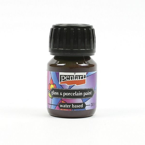 Glass & porcelain paint brown