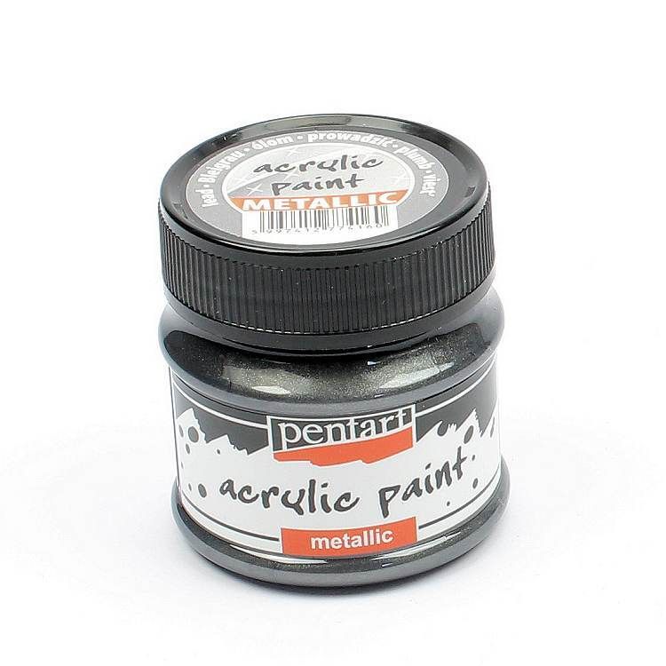 Pentart metallic acrylic paint Lead