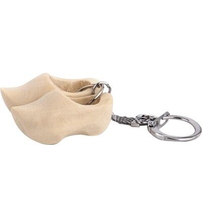 Houten klompjes sleutelhanger