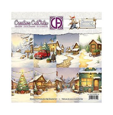 Creative cut outs paper Snowy bunnies 01