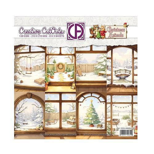 Creative cut outs paper Christmas Animals