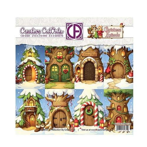 Creative cut outs paper Christmas Animals boomhut Creative cut outs paper Christmas Animals boomhut