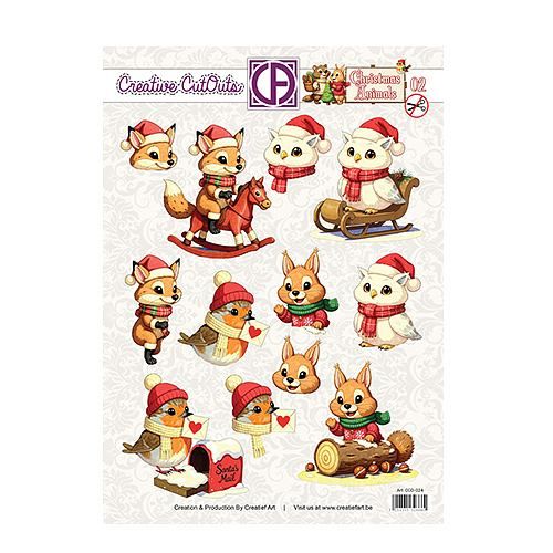 3D Stanzbogen Creatief art Snowy Bunies 01