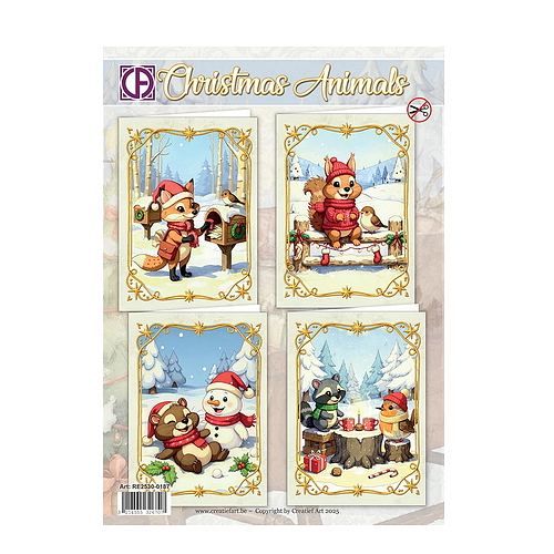 Stanzbogen set creatief art Christmas Animals Stanzbogen set creatief art Christmas Animals