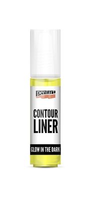 Contour liner pentart Glow  in the dark yellow
