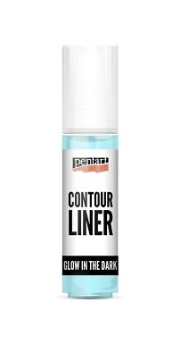 Contour liner pentart Glow  in the dark blue