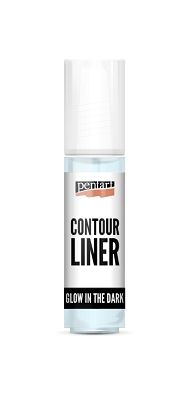 Contour liner pentart Glow  in the dark light blue