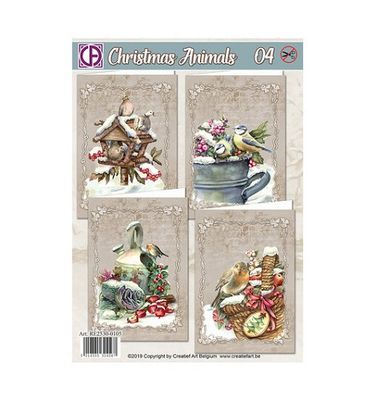 Pre decoupee ensemble creatief art Christmas animals 04