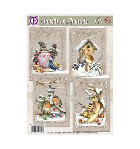 Stanzbogen set creatief art Christmas animals 03 Stanzbogen set creatief art Christmas animals 03