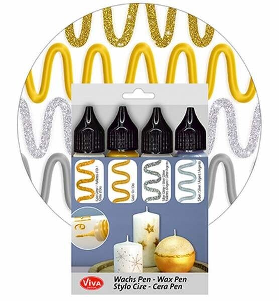 Kaarsen wax pennen set goud en zilver