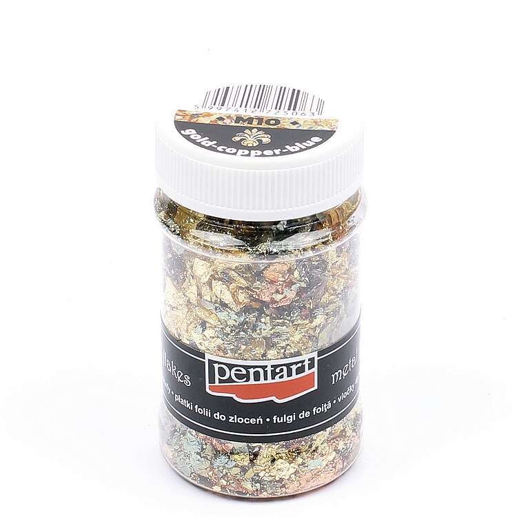 Metal flakes gold copper blue Metal flakes gold copper blue