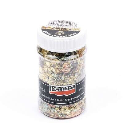 Metal flakes gold copper blue