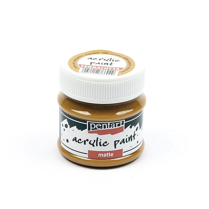 Pentart acrylic paint matte yellow-red clay