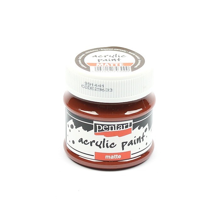 Pentart acrylic paint matte reddish brown