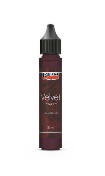 Velvet powder garnet red