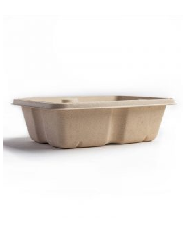 1000 mL (32 oz) Bagasse Rectangular Container (Pack of 600 pcs)