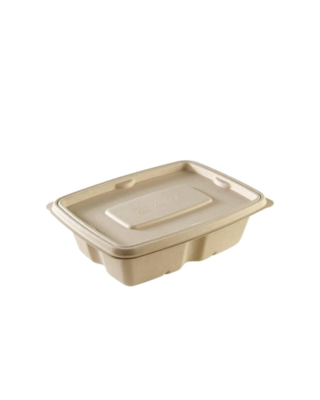 1000 mL (32 oz) Bagasse Rectangular Container (Pack of 600 pcs)
