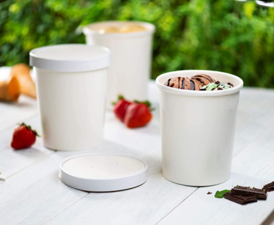 1000  mL (32 oz) Paper Tub 126 Plain White 1PE (500 pcs)