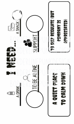 3x5 inch bat black and white communication cards (Digital Download)