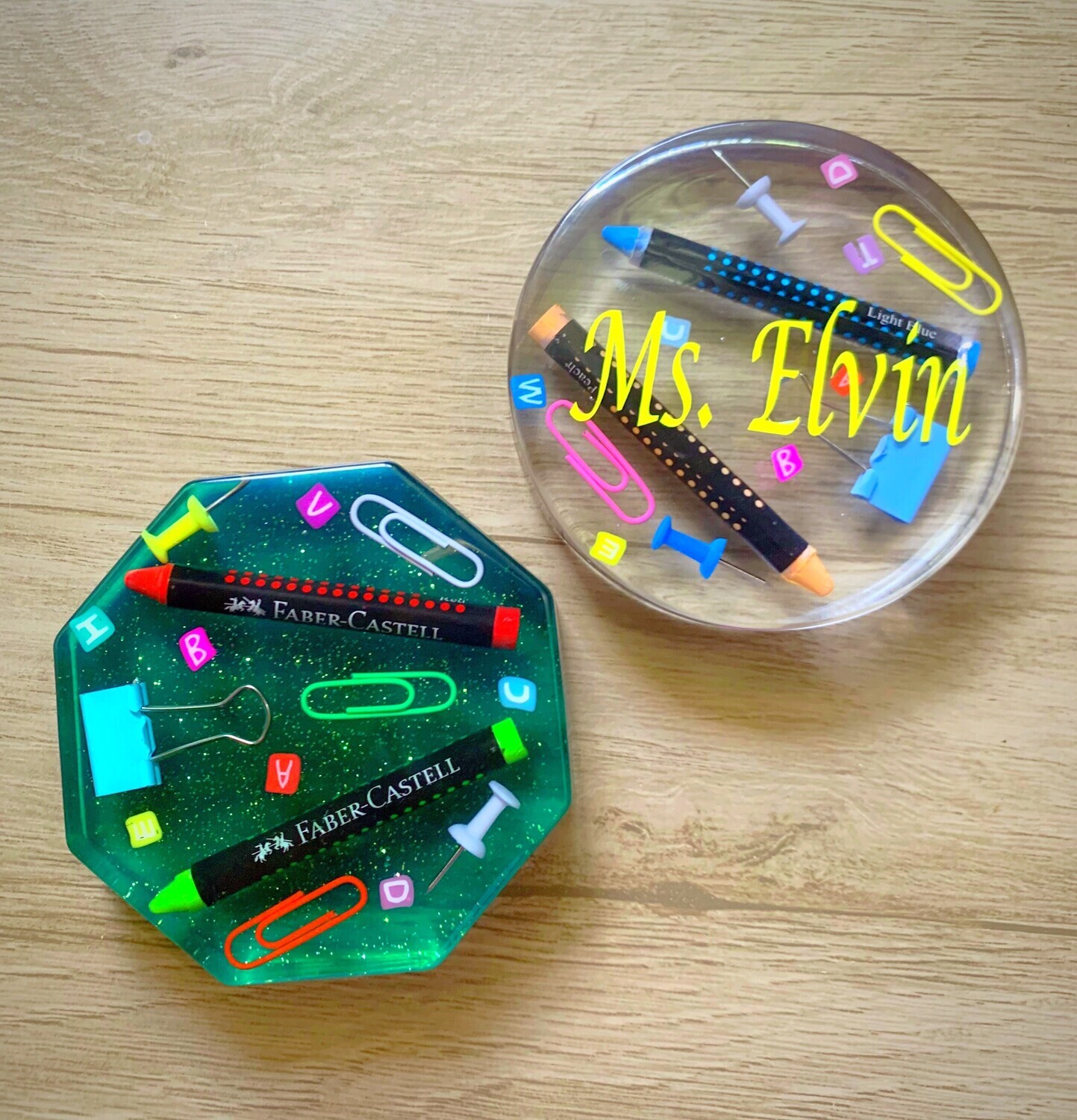 Teacher Appreciation Resin Paperweights/Coasters