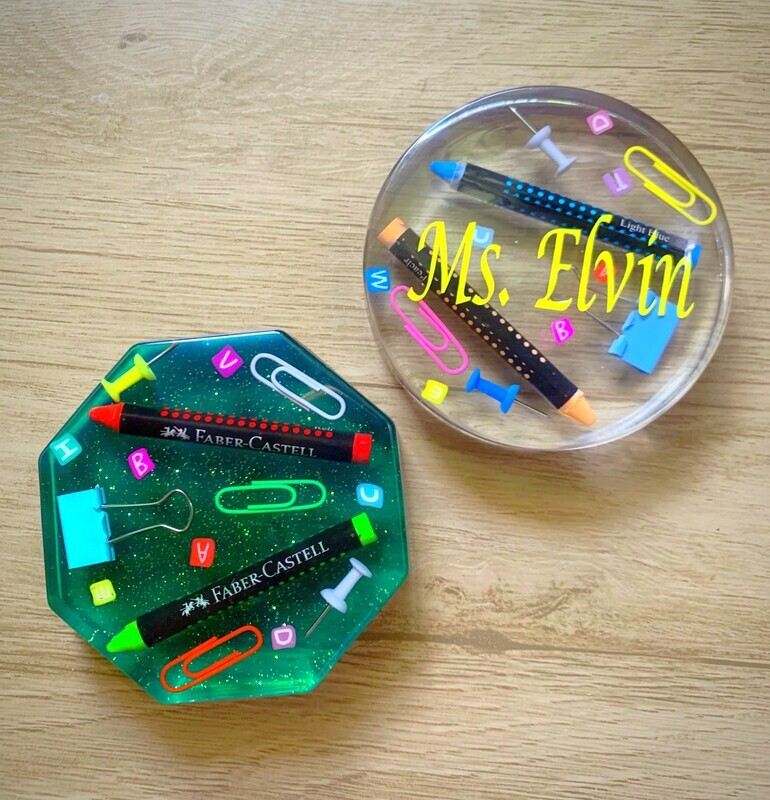 Teacher Appreciation Resin Paperweights/Coasters