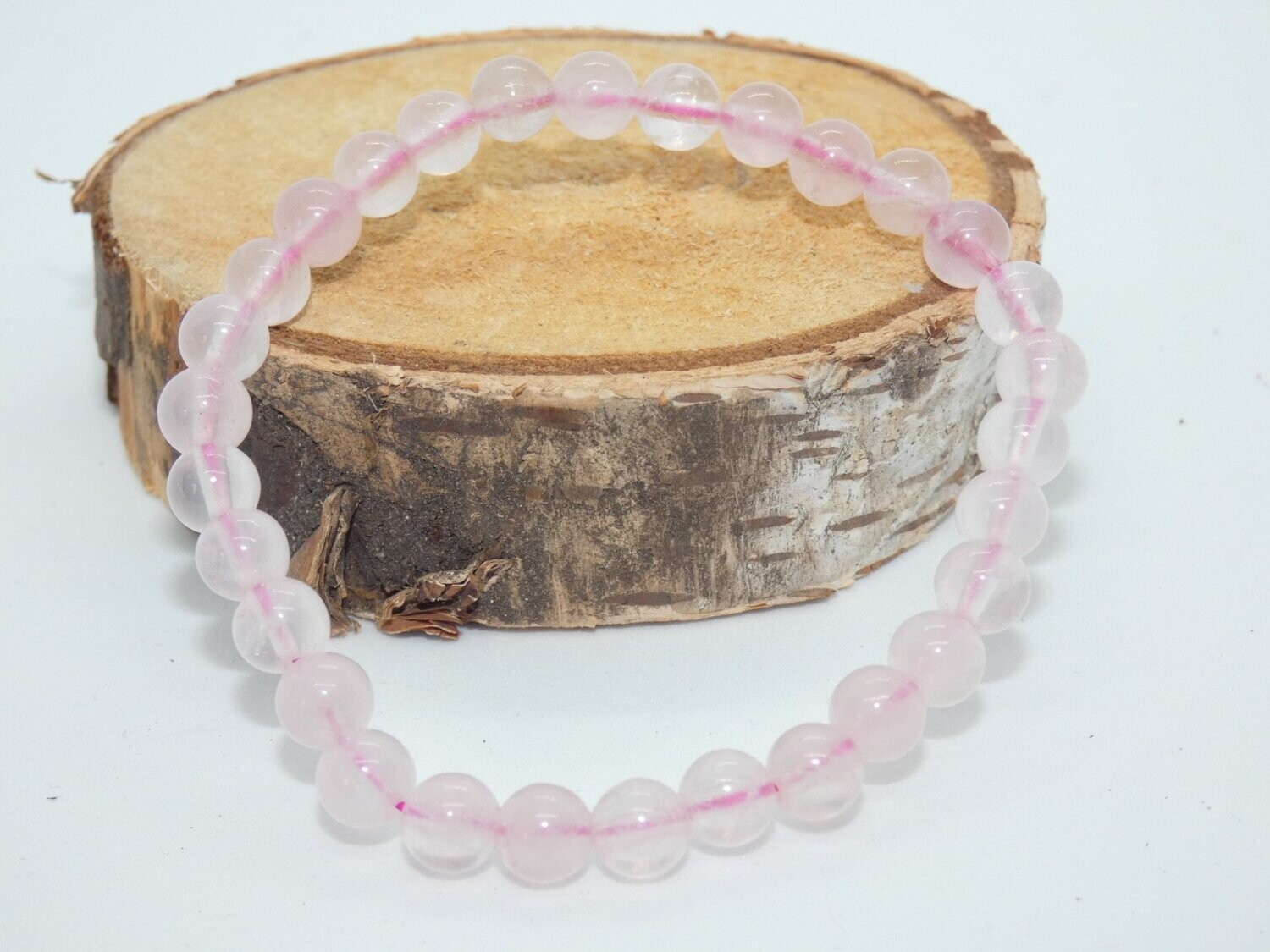 Quartz Rose bracelet Perles 6mm