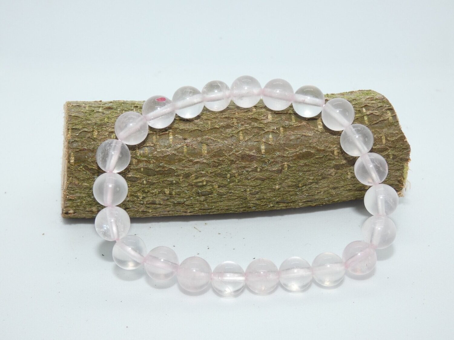 Quartz Rose Bracelet Perles 8mm
