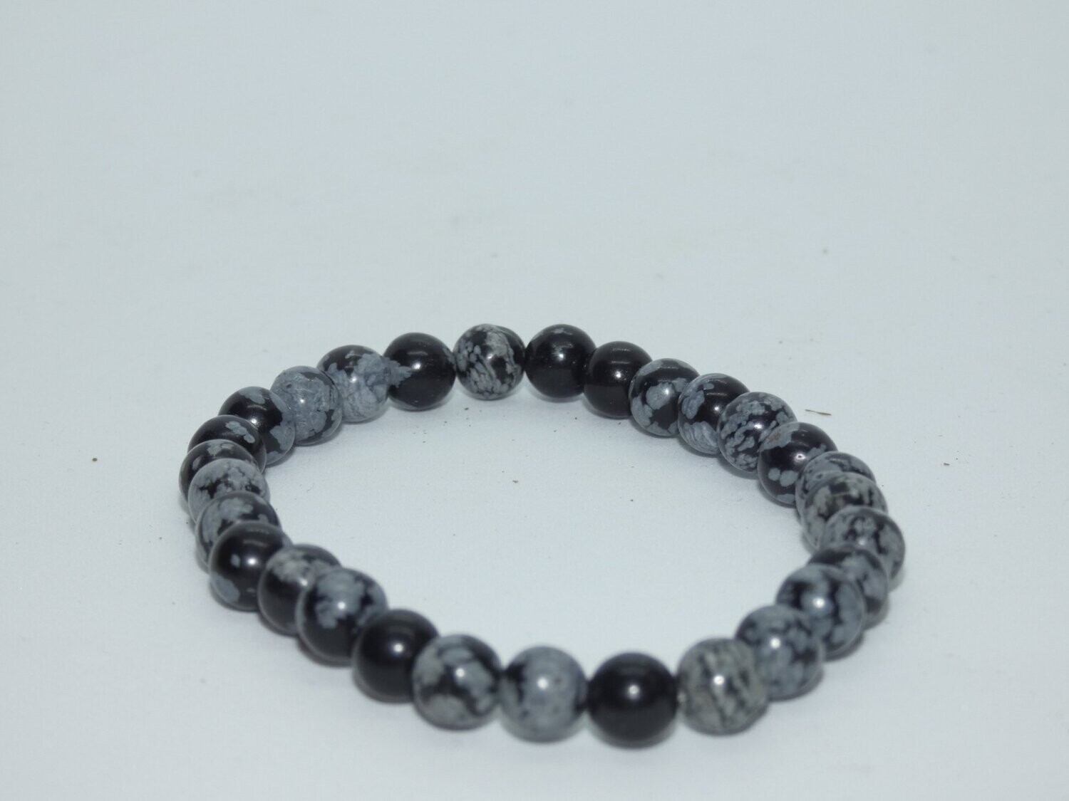 Obsidienne Neige Bracelet Perles 8mm