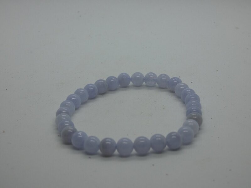 Calcédoine Bleue Bracelet Perles 6mm