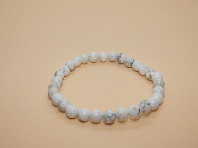 Howlite Bracelet Perles 6mm
