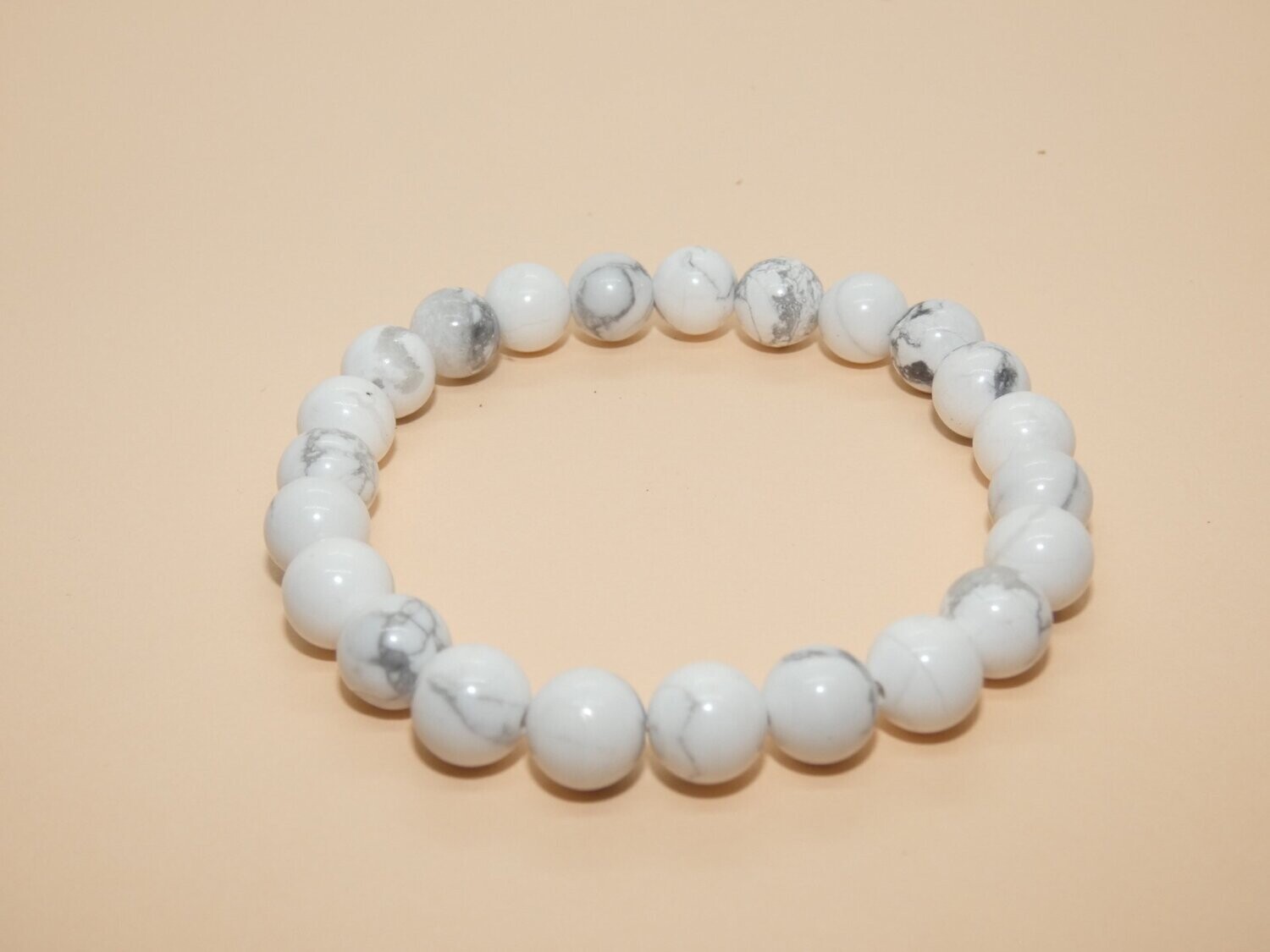 Howlite Bracelet Perles 8mm
