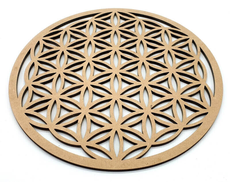 Plaque Fleur de Vie Sculptée Bois 20cm