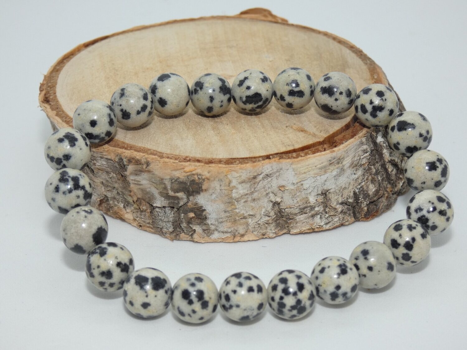 Jaspe Dalmatien Bracelet Perles 8mm