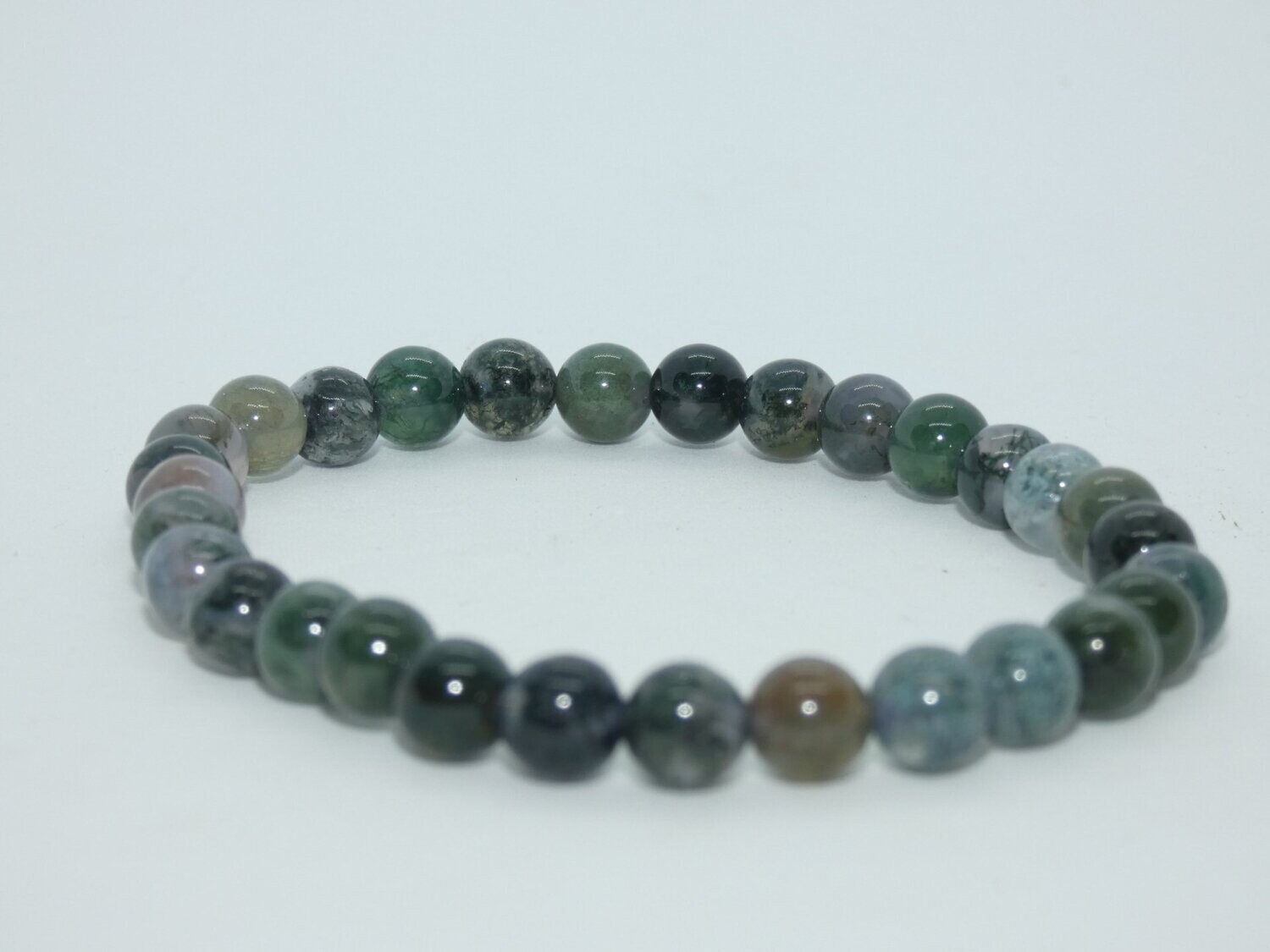 Agate Mousse Bracelet perles 6mm