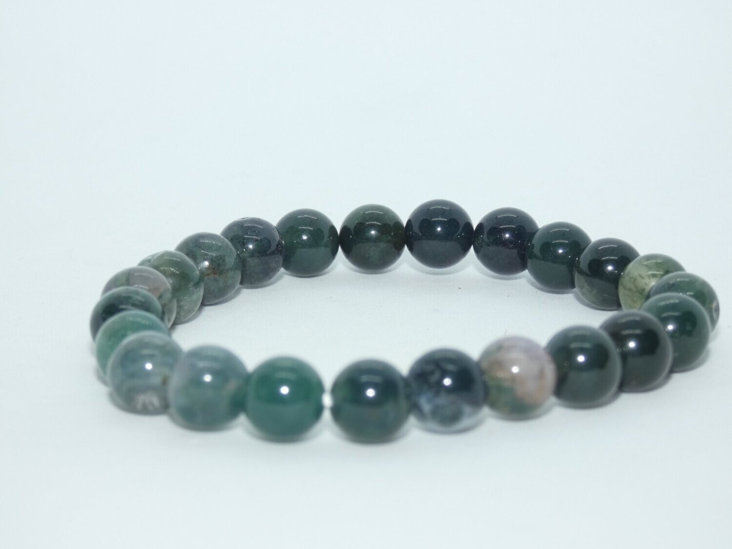 Agate Mousse Bracelet perles 8mm