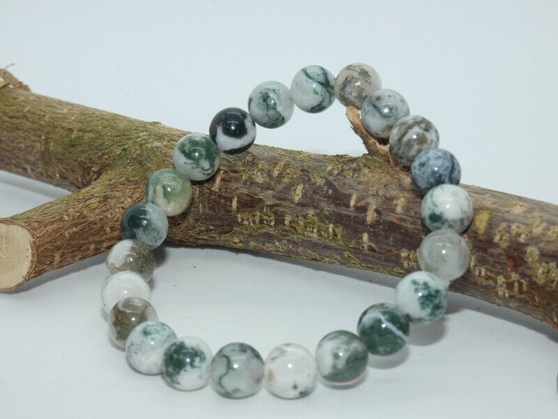 Agate Arbre Bracelet Perles 8mm