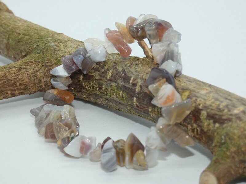 Agate de Botswana bracelet baroque