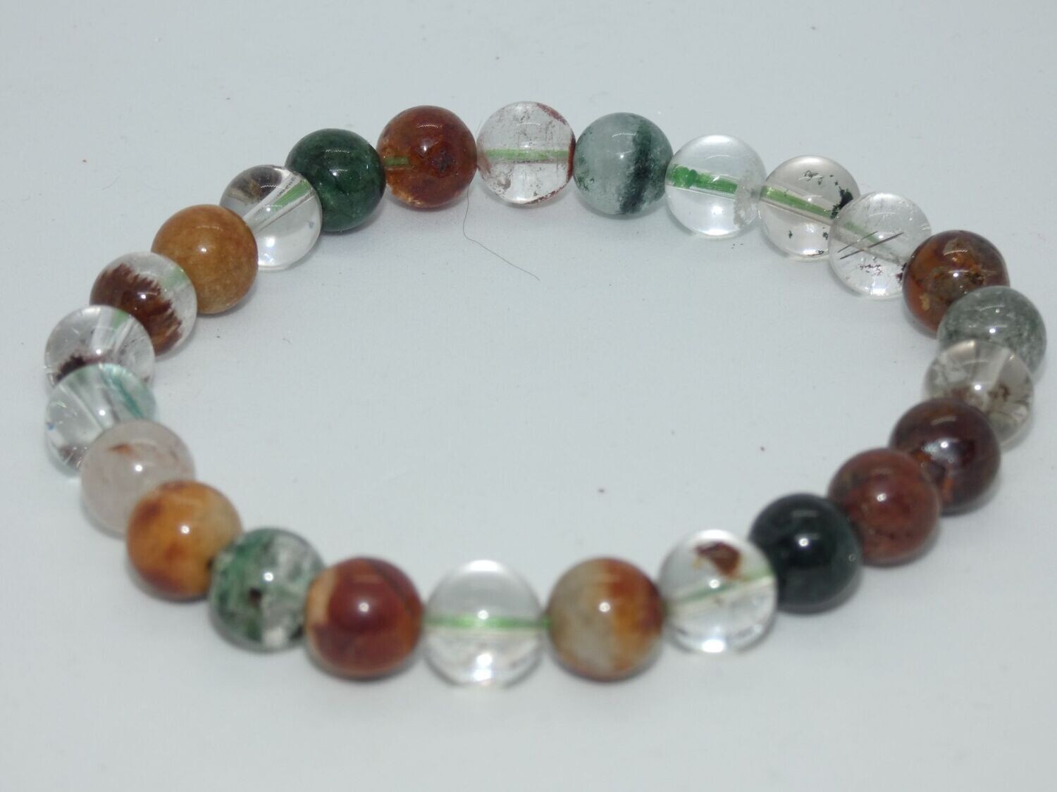 Lodolite Multicolore Bracelet Perles 8mm