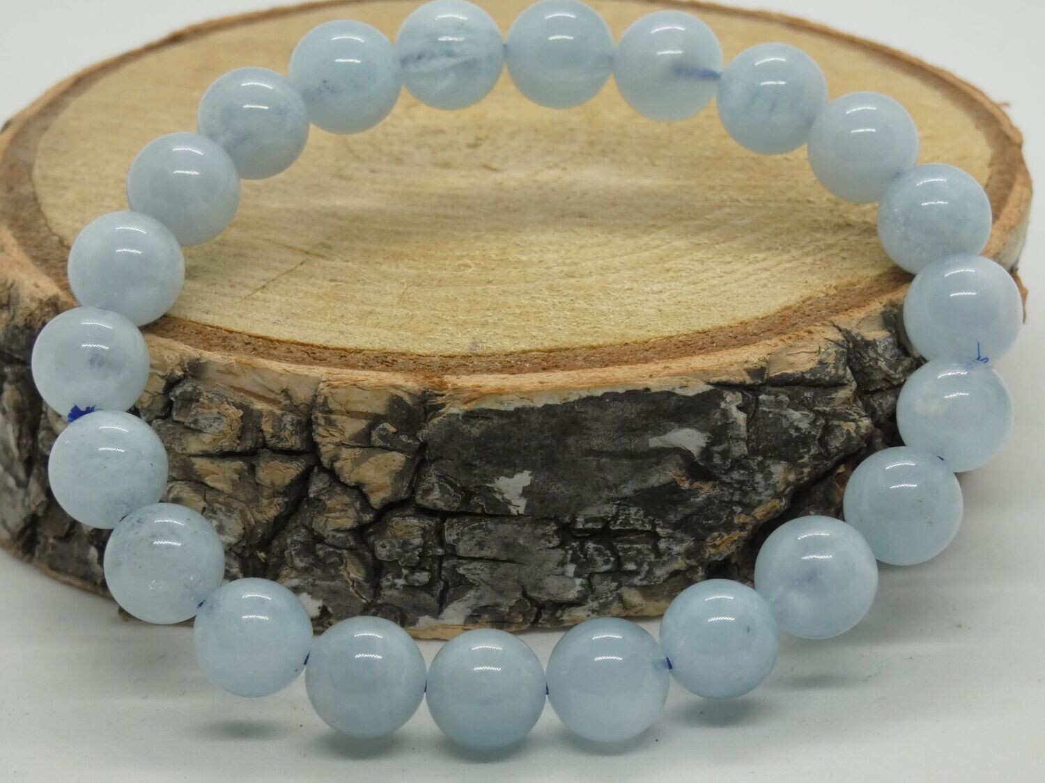 Aigue Marine Bracelet Perles 8mm